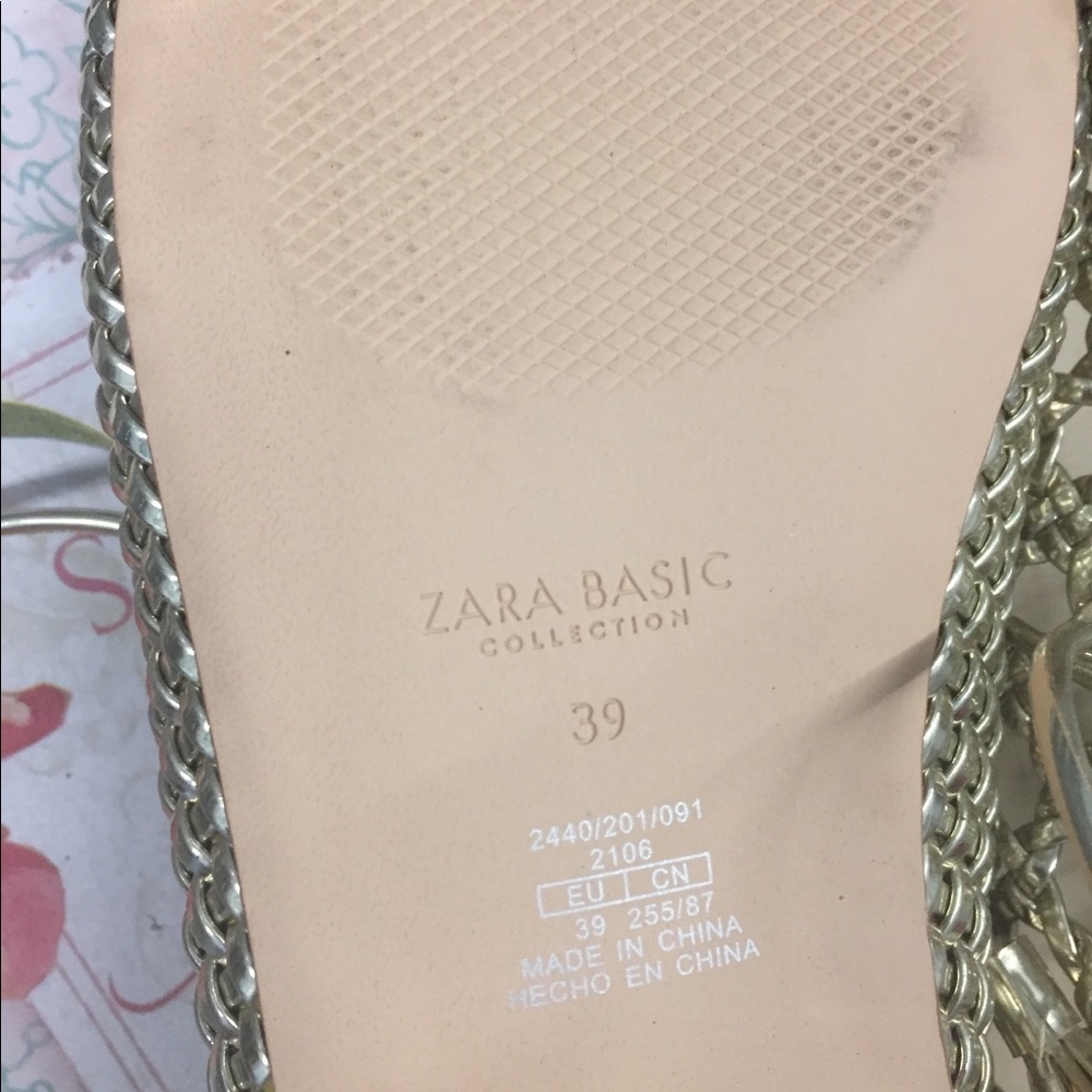 SOLD- NEW - ZARA Metallic Woven Summer Loafers - Picture 5 of 5
